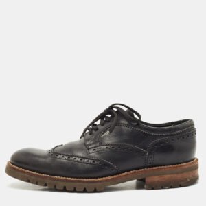 louis vuitton black leather lace up brogue wingtip derby size 43