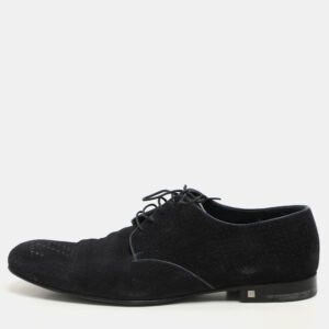 Louis Vuitton Dark Navy Blue Perforated Suede Solferino Derby Size 42