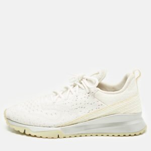 louis vuitton white knit fabric vnr low top sneakers size 45