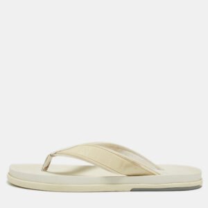 Louis Vuitton White Damier Rubber Thong Flats Size 42.5