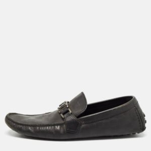 Louis Vuitton Black Leather Hockenheim Loafers Size 43.5