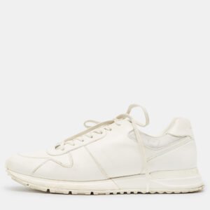 Louis Vuitton White Leather Run Away Low Top Sneakers Size 44