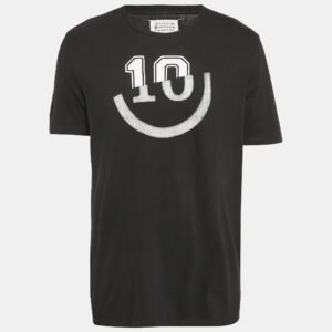 Maison Martin Margiela Black Printed Jersey Crewneck T-Shirt XL