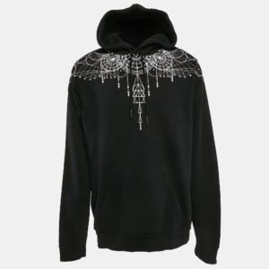 luxury-men-marcelo-burlon-used-clothes-p1121494-002 Marcelo Burlon Black Astral Wings Print Cotton Hooded Sweatshirt XL