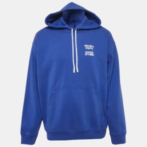 Marcelo Burlon Blue Printed Cotton Hoodie L