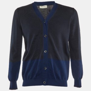 Marni Midnight Blue Cotton Knit Button Front Cardigan S