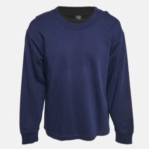 McQ by Alexander McQueen Blue Cotton Knit Layered Sweatshirt L