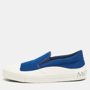 Moncler Blue Denim Petit Leave No Trace Slip On Sneakers Size 45