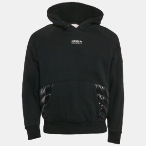 Moncler x Adidas Black Cotton Knit Puffer Trim Hoodie XS