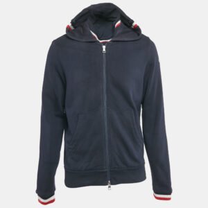 Moncler Navy Blue Cotton Zip-Up Hoodie M