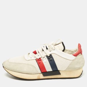 Moncler Multicolor Fabric and Suede Lace Up Sneakers Size 45