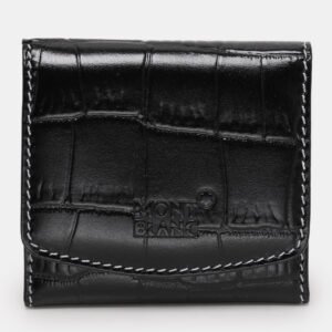 Montblanc Black Croc Embossed Leather Key Chain Holder