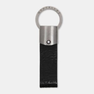 Montblanc Black Logo Embossed Leather Key Chain