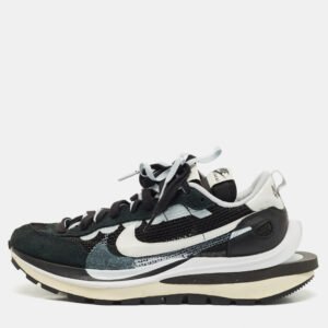 Nike x Sacai Black/White Mesh and Suede Vaporwaffle Sneakers Size 43
