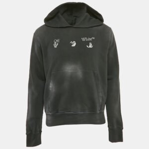 luxury-men-off-white-used-clothes-p1116036-002 Off-White Black Faded Vintage Print Cotton Print Hoodie L