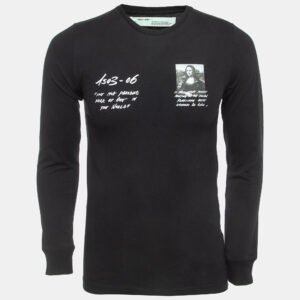 Off-White Black Monalisa Print Cotton Long Sleeve T-Shirt XS