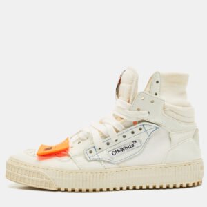 Off-White White Leather and Canvas 3.0 Off Court Sneakers Size 36