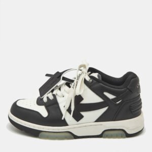 Off-White Black/White Leather Out of Office Low Top Sneakers Size 39