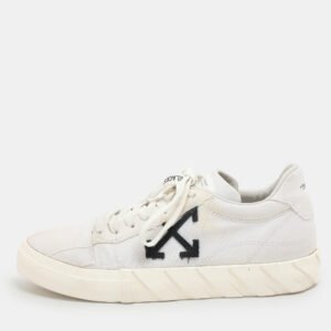 Off-White White Canvas Vulcanized Low Top Sneakers Size 41