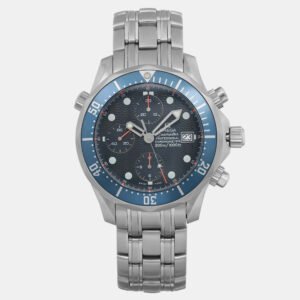 luxury-men-omega-used-watches-p1099266-003 Omega Blue Stainless Steel Seamaster Diver 2599.80 Automatic Men's Wristwatch 42 mm
