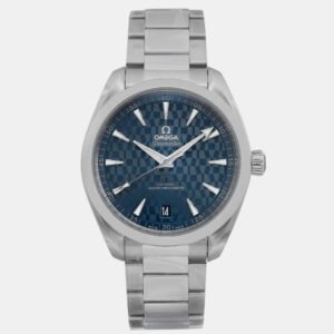 luxury-men-omega-used-watches-p1099350-004 Omega Blue Stainless Steel Seamaster 522.12.41.21.03.001 Automatic Men's Wristwatch 41 mm