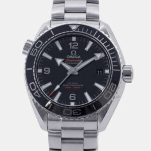 Omega Black Stainless Steel Seamaster Planet Ocean 215.30.44.21.01.001 Automatic Men's Wristwatch 43 mm