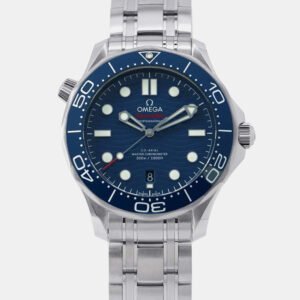 luxury-men-omega-used-watches-p1143751-011 Omega Blue Stainless Steel Seamaster 210.30.42.20.03.001 Automatic Men's Wristwatch 42 mm