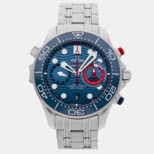 Omega Seamaster Diver 300M Chronograph America's Cup 210.30.44.51.03.002 Automatic Stainless Steel Blue Dial Men's Wristwatch 44mm