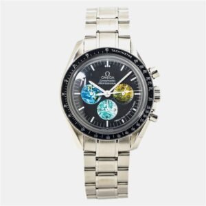 Omega Black Stainless Steel Speedmaster Moonwatch 3577.50.00 Manual Winding Men's Wristwatch 42 mm