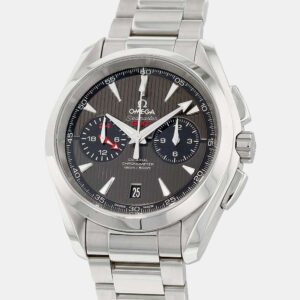 Omega Grey Stainless Steel Seamaster GMT Chrono 231.10.43.52.06.001 Men's Wristwatch 43 mm