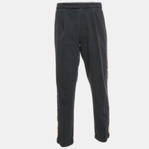 palm angels blue gold side stripe gabardine trousers xxl