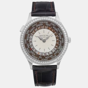 Patek Philippe Opaline 18K White Gold World Time Automatic Women's Wristwatch 36 mm