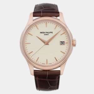 luxury-men-patek-philippe-used-watches-p1099356-006 Patek Philippe Ivory 18K Rose Gold Calatrava 5227R-001 Automatic Men's Wristwatch 39 mm