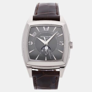 Patek Philippe Gondolo Calendario 5135G-010 Automatic White Gold Grey Dial Men's Wristwatch 38mm