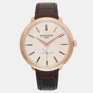 Patek Philippe Cream 18k Rose Gold Calatrava 5123R-001 Manual Winding Men's Wristwatch 38 mm