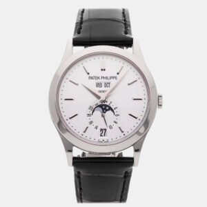 Patek Philippe Complications Annual Calendar Moon Phases 5396G-011 Automatic White Gold Silver Dial Men's Wristwatch 38.5mm