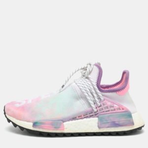Pharrell Williams x Adidas Multicolor Knit Fabric Hu NMD Low Top Sneakers Size 39 1/3