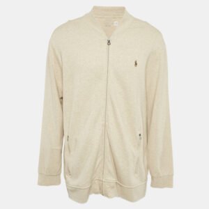 Polo Ralph Lauren Beige Jersey Zip-Up Jacket XXL