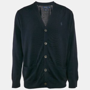 Polo Ralph Lauren Navy Blue Wool Knit Cardigan L