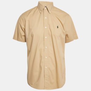 Polo Ralph Lauren Beige Cotton Short Sleeve Shirt L