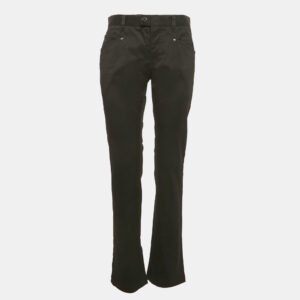 Prada Sport Black Gabardine Cotton Wide Leg Trousers S