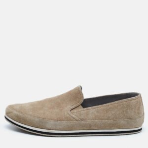 Prada Sport Beige Suede Slip On Sneakers Size 45.5