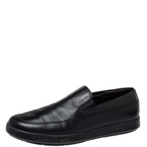 Prada Sport Black Leather Slip On Loafers Size 40