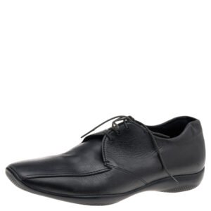 Prada Sport Black Leather Lace Up Derby Size 43.5
