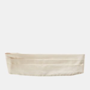 Prada White Silk Satin Tuxedo Cummerbund