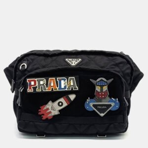 Prada Black Nylon Biker Bag