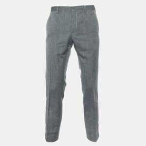 Prada Grey Patterned Wool Trousers M