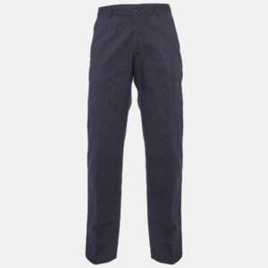 Prada Navy Blue Stripe Pattern Cotton Regular Fit Pants XL