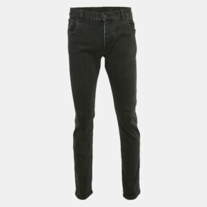 Prada Black Faded Denim Skinny Jeans Waist 36"