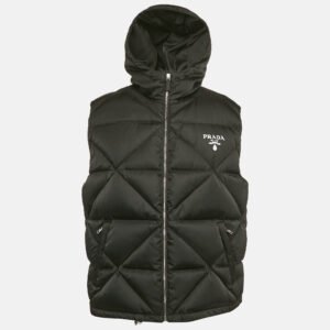 Prada Black Nylon Quilted Down Gilet XS